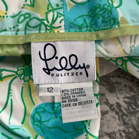 Lilly Pulitzer x Vintage Crab Snail Crustacean Floral Cropped Pants - Picture 9 of 9